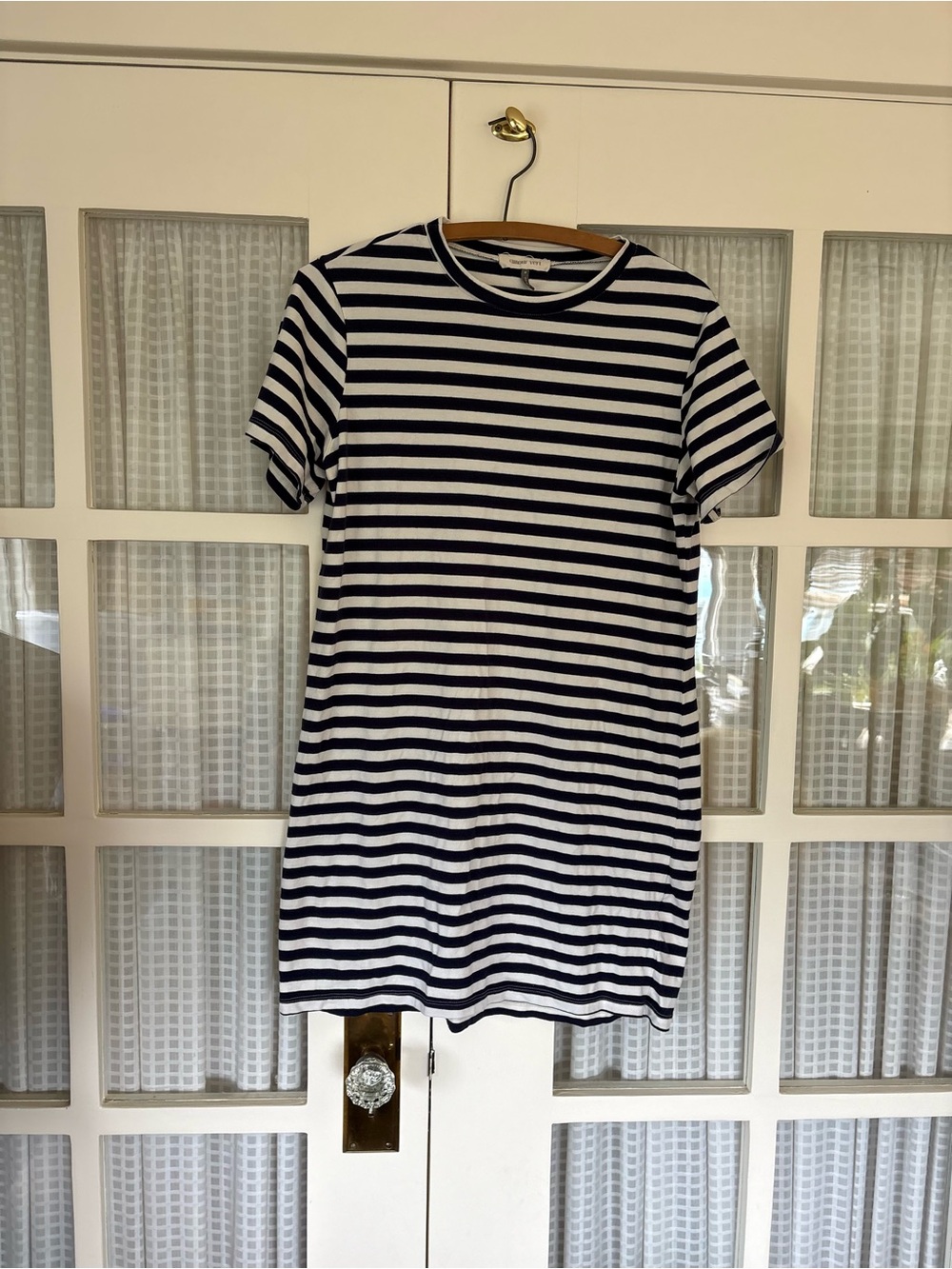 Amour Vert Navy & White Breton Stripe tShirt Dress